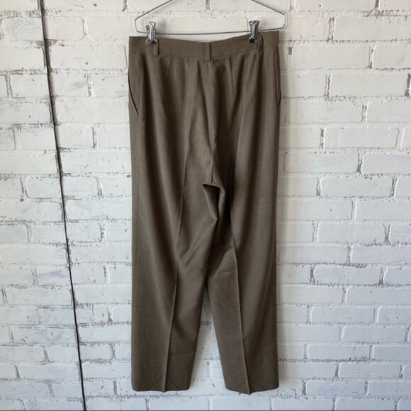 Zanella Vintage Trousers Size 8 Made Italy Olive Brown Classic High Waist Slacks - Picture 8 of 10